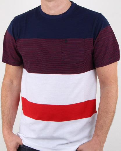 Luke Toto – Gestreiftes T-Shirt in Marineblau