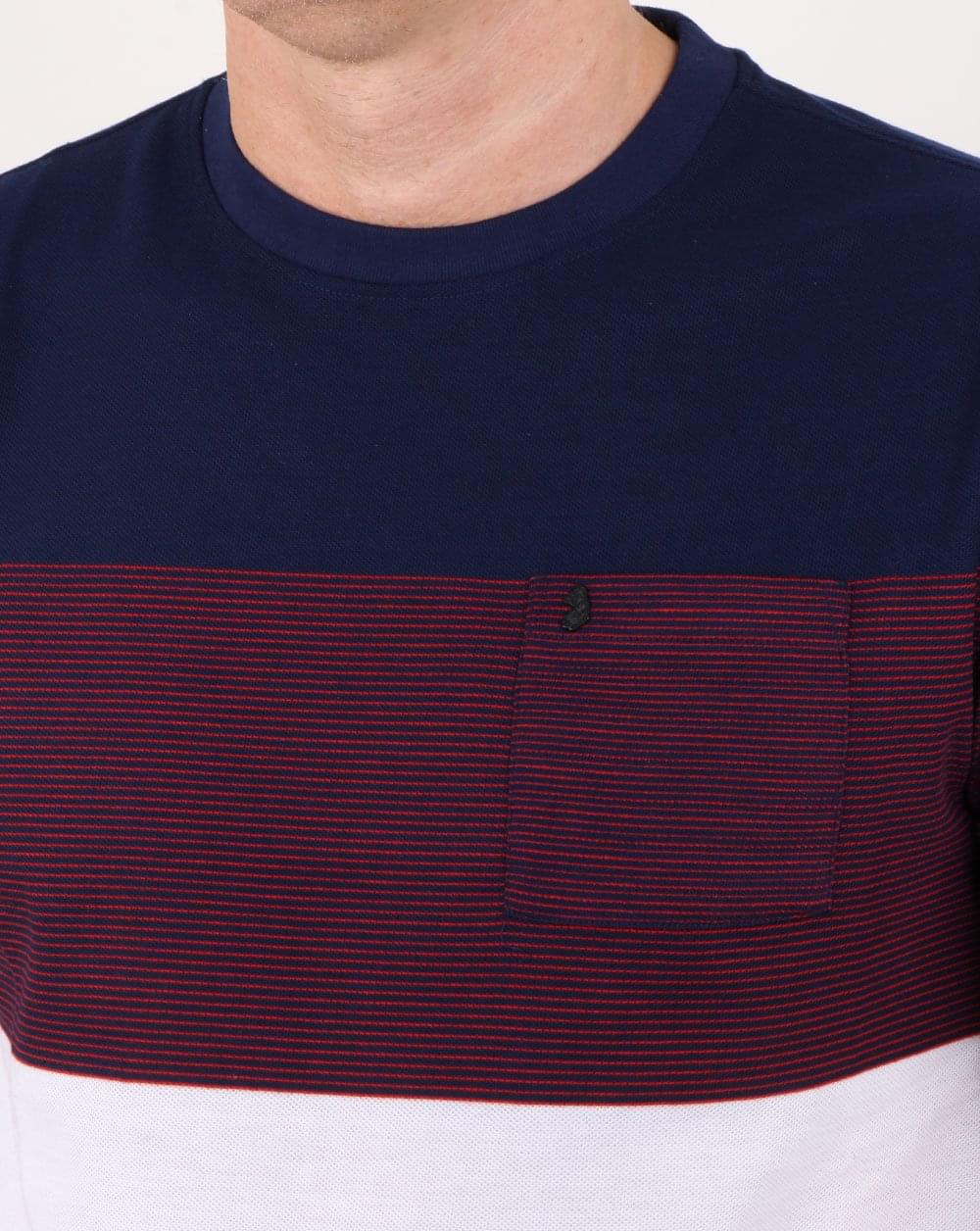 Luke Toto – Gestreiftes T-Shirt in Marineblau