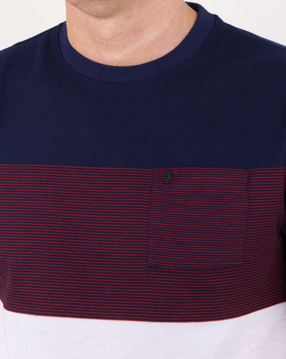 Luke Toto – Gestreiftes T-Shirt in Marineblau
