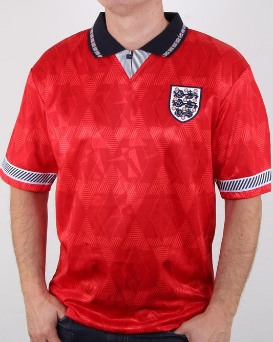 80er Casual Classics England 1990 Auswärts-Retro-Trikot Rot