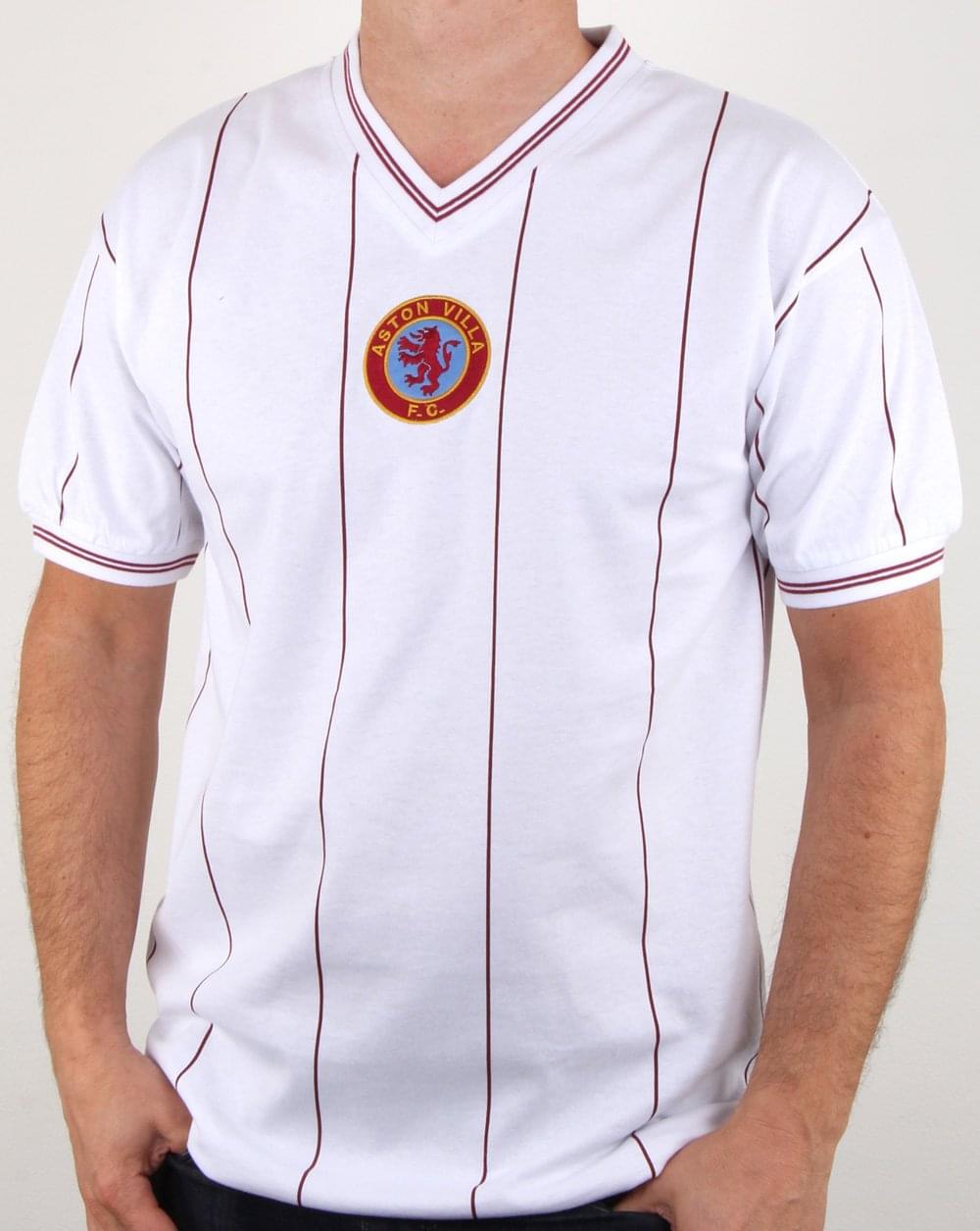 80er Casual Classics Aston Villa 1982 Auswärts-Retro-Shirt Weiß