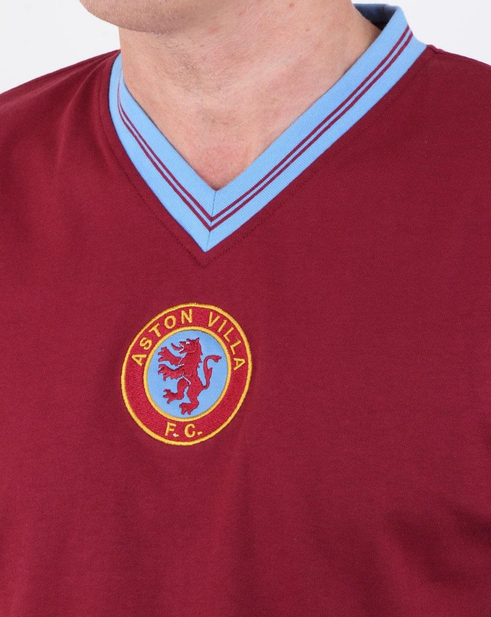 80er Casual Classics Aston Villa 1982 Retro-Shirt Weinrot