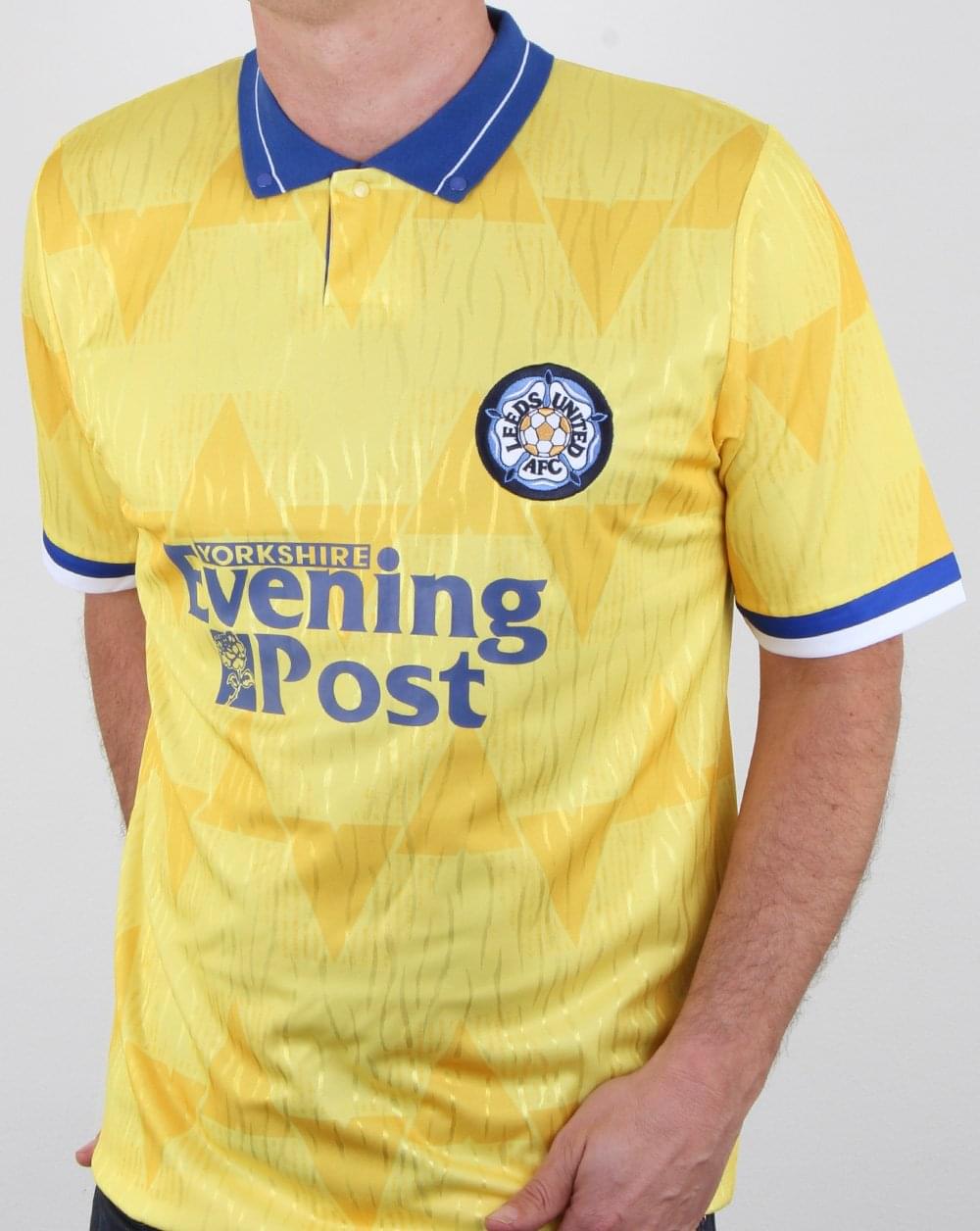 80er Casual Classics Leeds 1992 Auswärts-Retro-Shirt Gelb