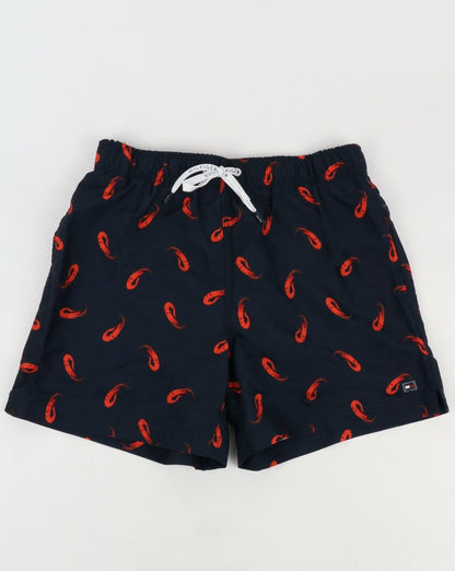 Tommy Hilfiger – Badeshorts mit Garnelen-Print in Marineblau