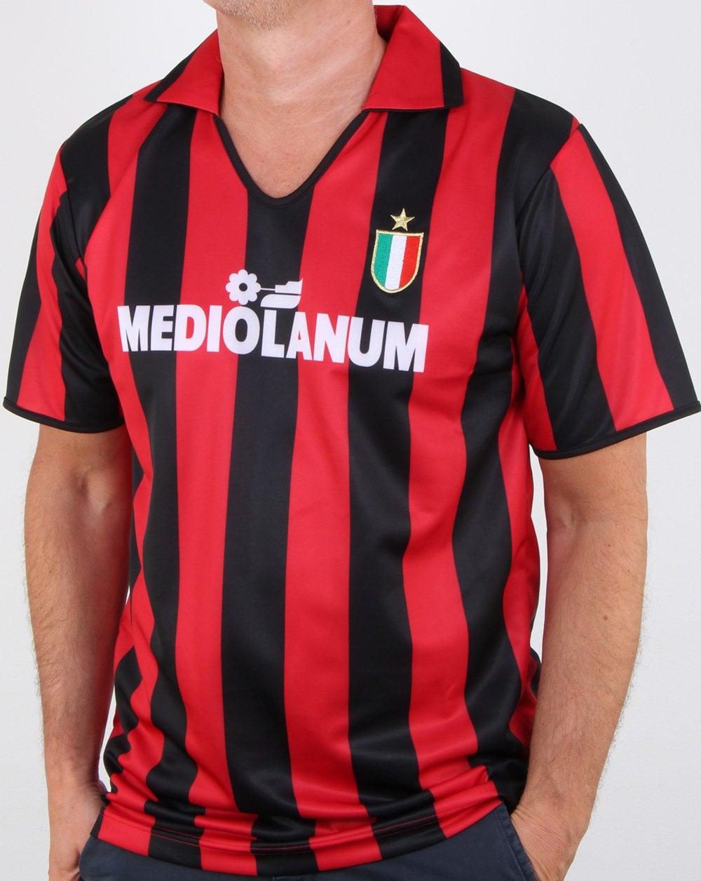 80er Casual Classics Ac Milan 1988 Retro-Shirt Rot/Schwarz