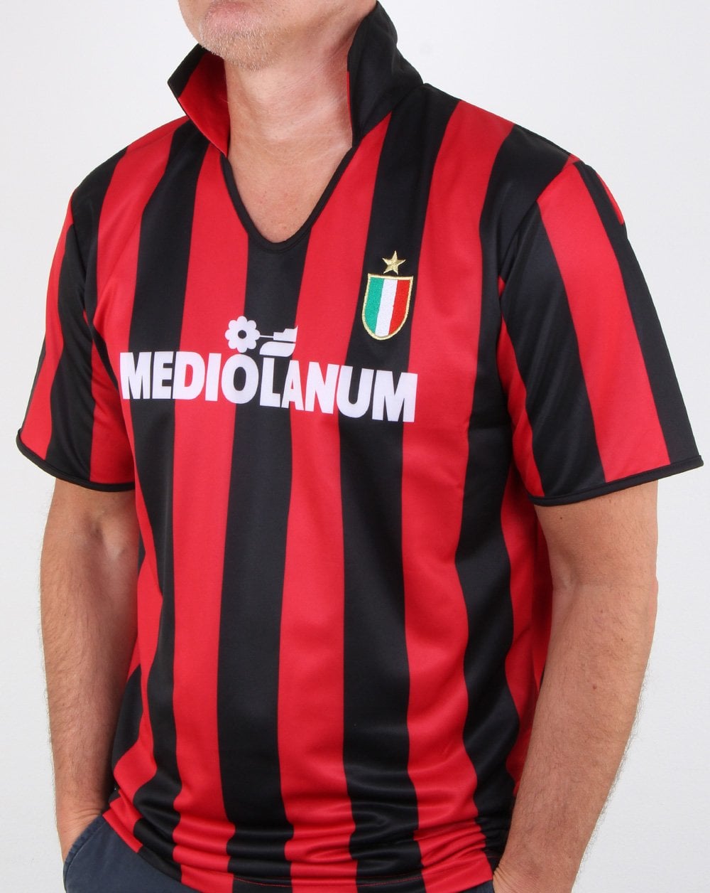 80er Casual Classics Ac Milan 1988 Retro-Shirt Rot/Schwarz