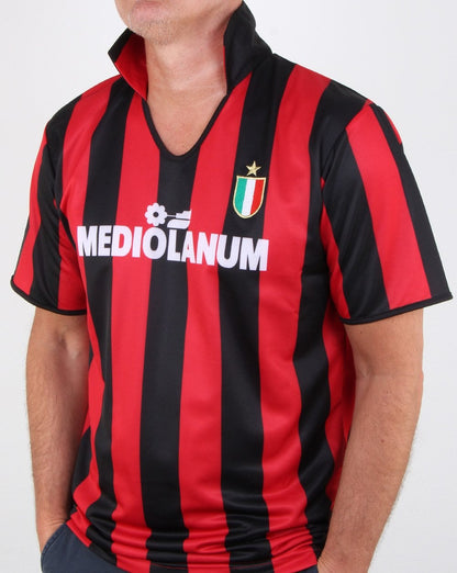 80er Casual Classics Ac Milan 1988 Retro-Shirt Rot/Schwarz