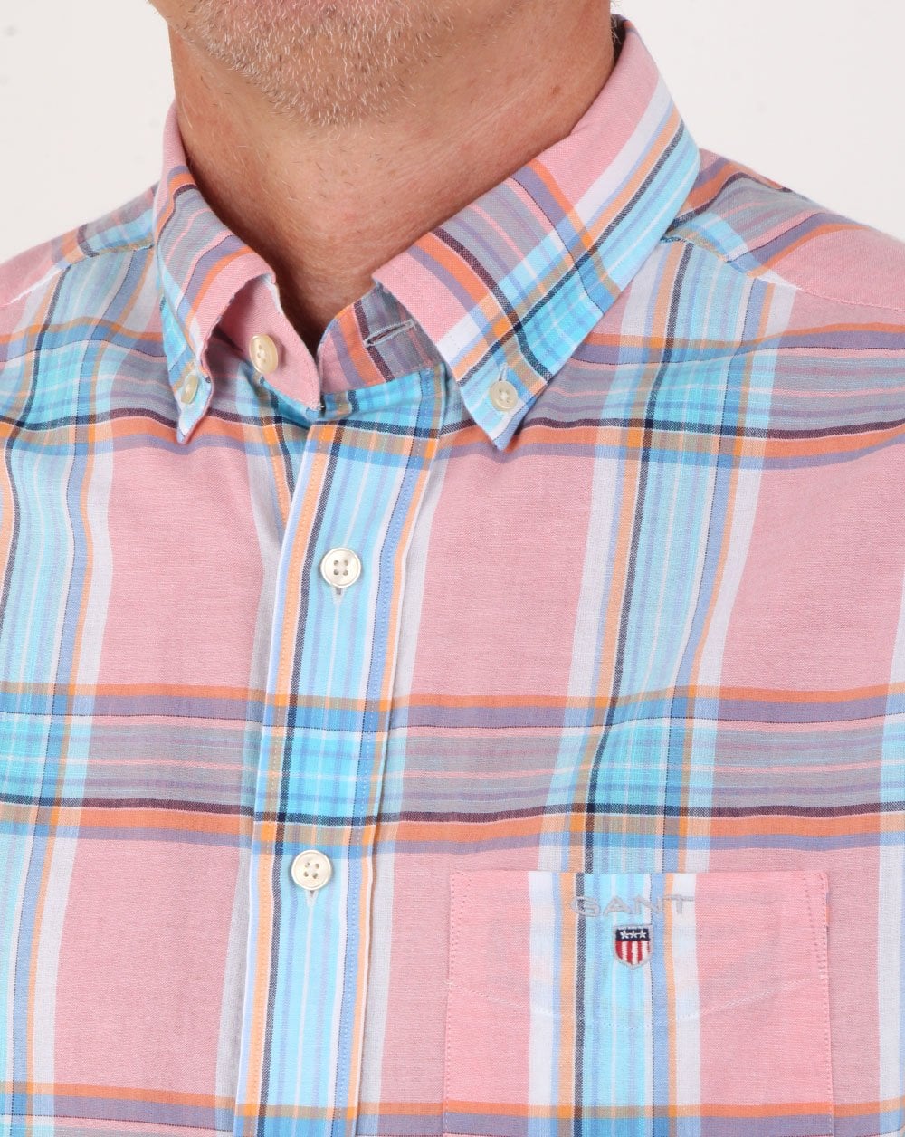 Gant Indian Madras Kurzarmhemd Rosa