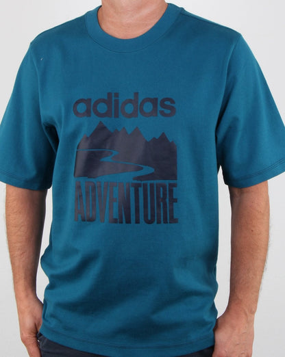Adidas Originals Adventure T-Shirt Echtblaugrün