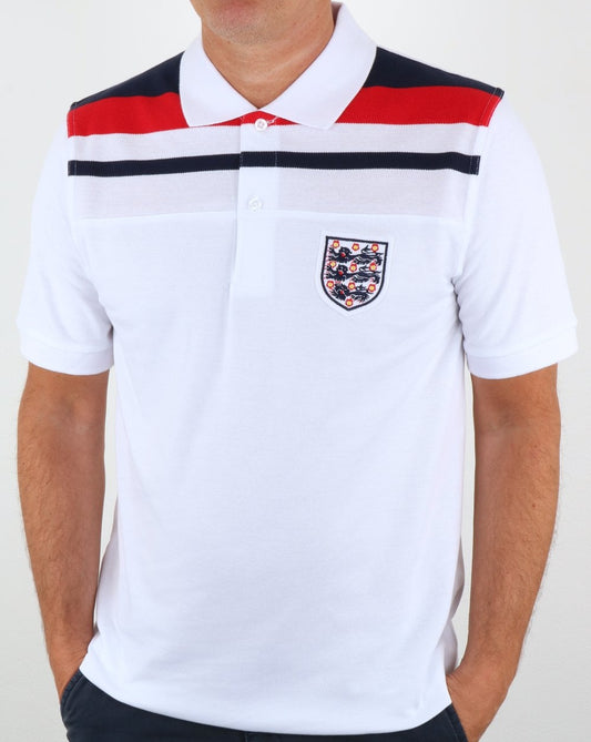 80er Casual Classics England 1982 Poloshirt Weiß