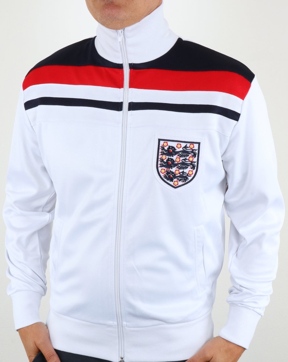 80er Casual Classics England 1982 Trainingsjacke Weiß