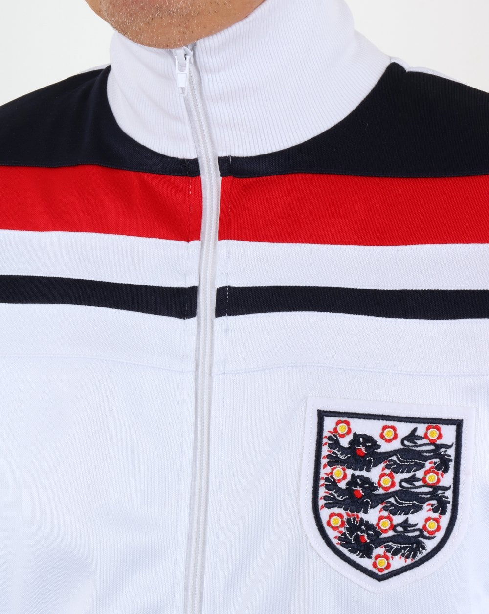 80er Casual Classics England 1982 Trainingsjacke Weiß