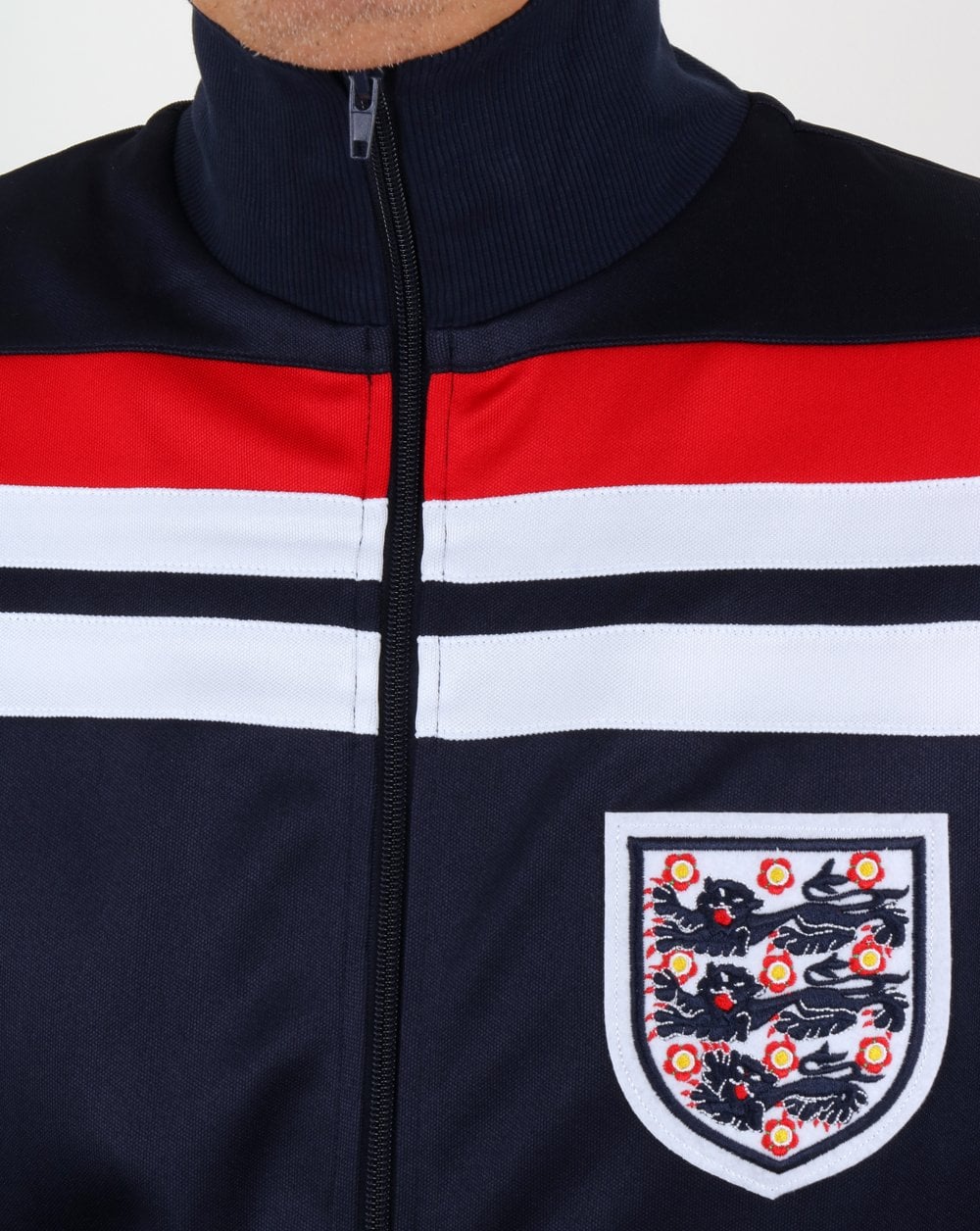 80er Casual Classics England 1982 Trainingsjacke Marineblau