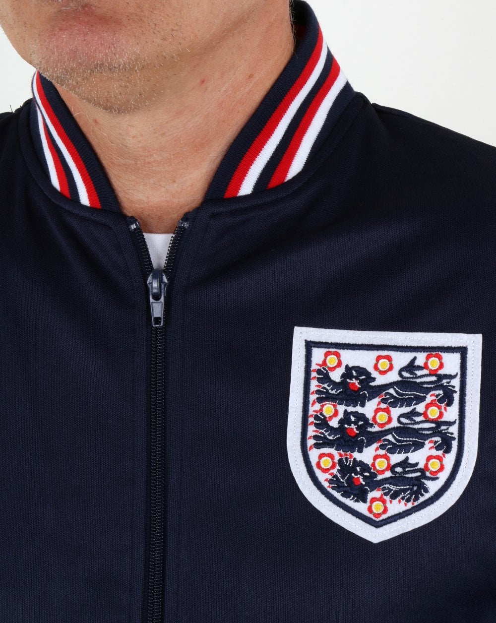 80er Casual Classics England 1974 Trainingsjacke Marineblau