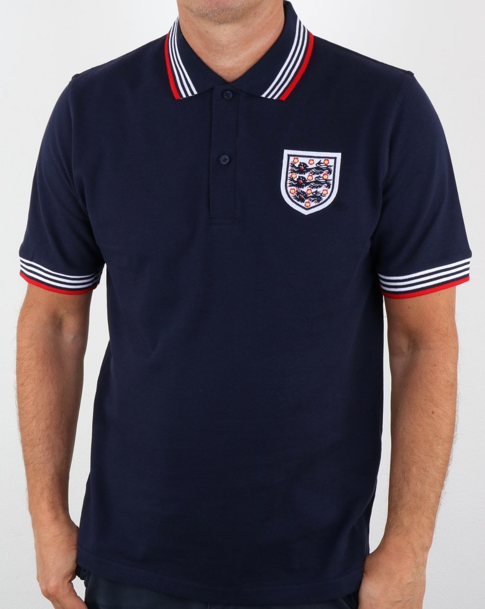 80er Casual Classics England 1974 Poloshirt Marineblau