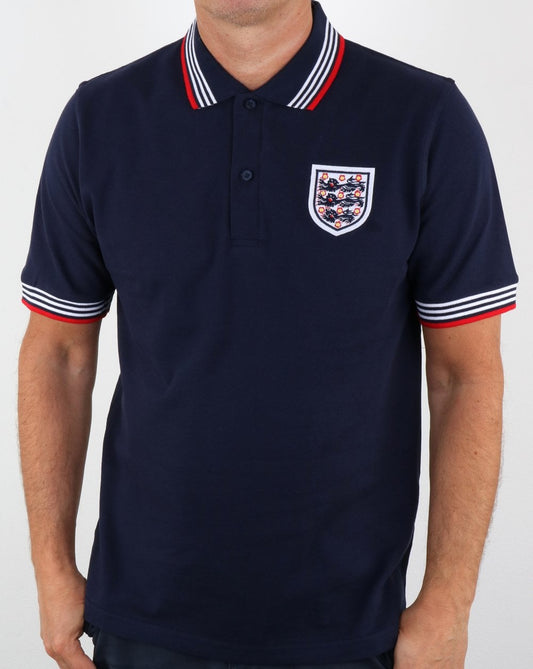 80er Casual Classics England 1974 Poloshirt Marineblau