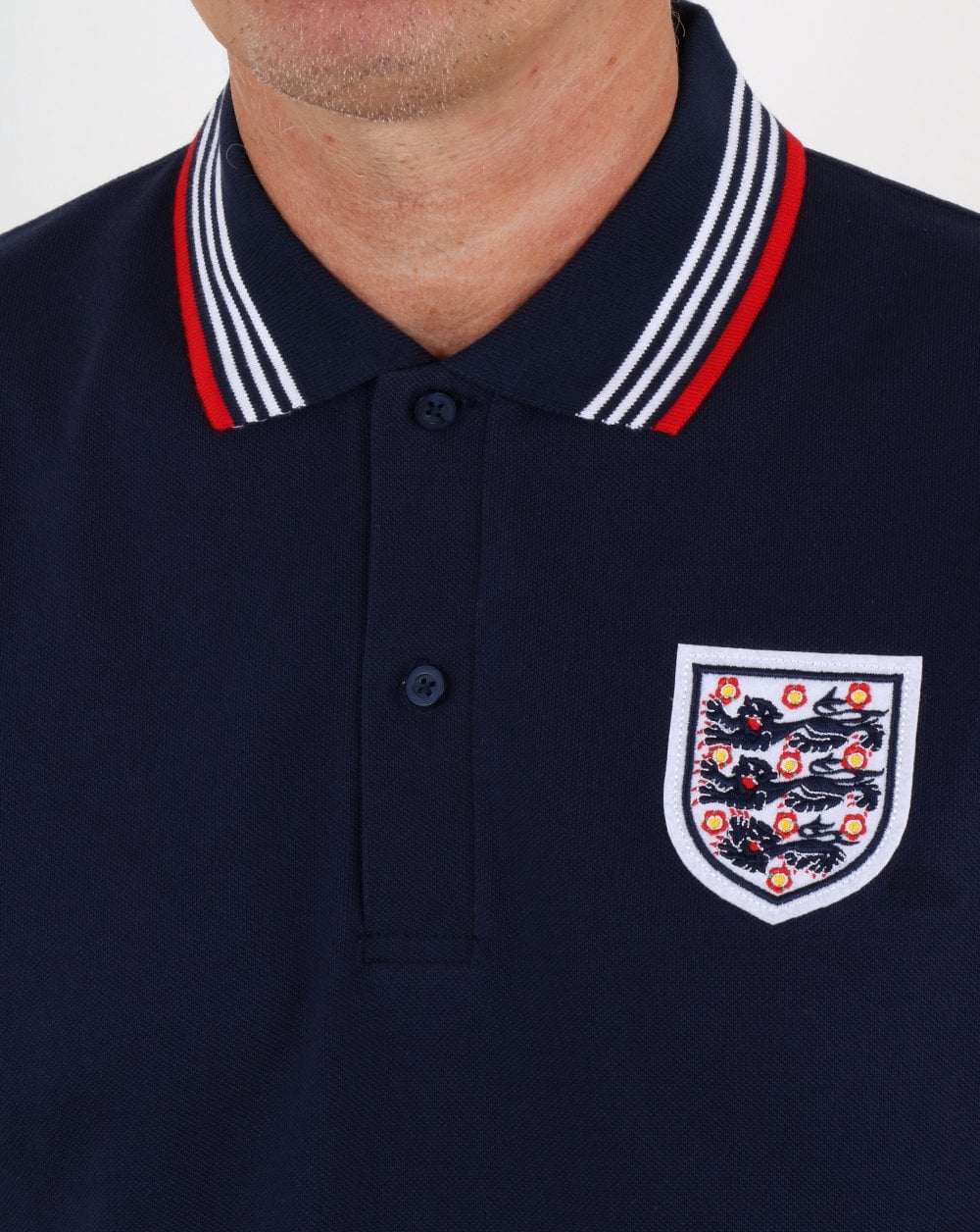 80er Casual Classics England 1974 Poloshirt Marineblau