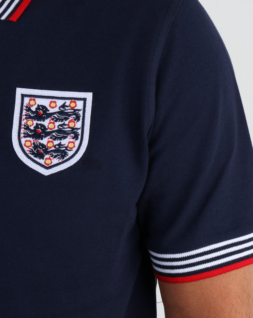 80er Casual Classics England 1974 Poloshirt Marineblau