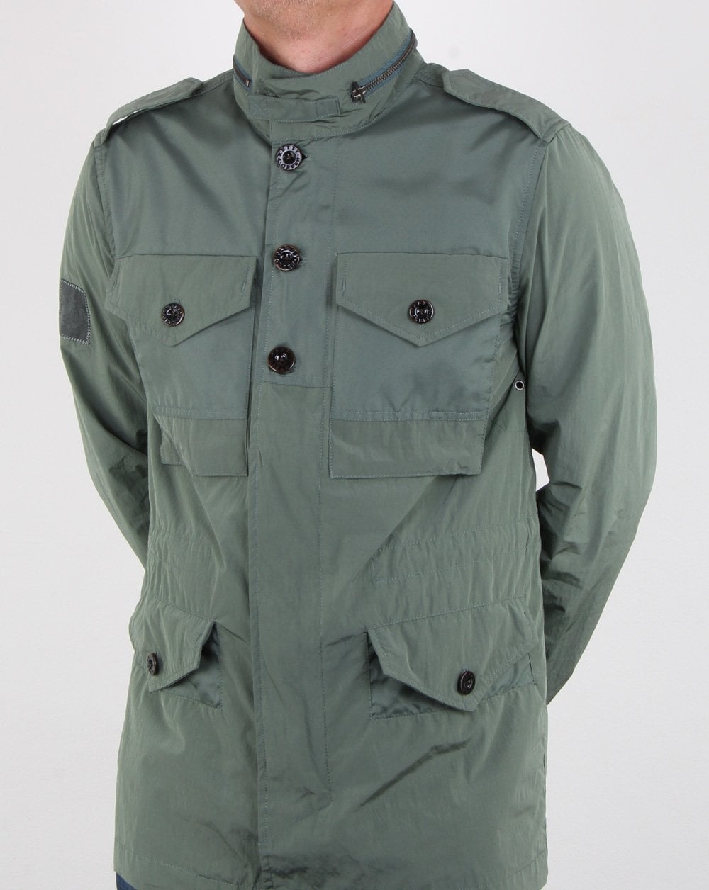 Pretty Green Contrast Fabric M65 Jacket Green