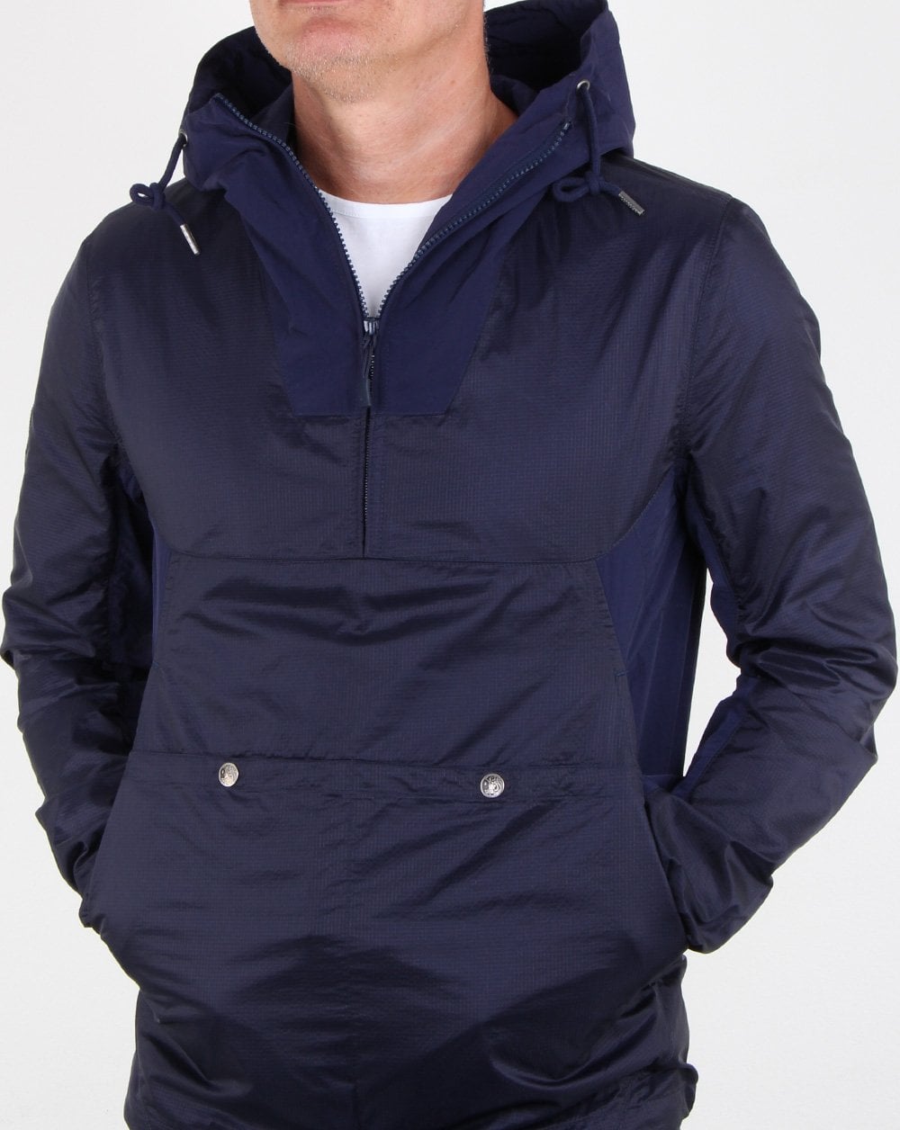 Pretty Green – Überziehjacke mit Kapuze, Marineblau