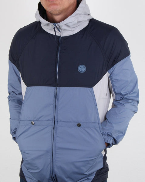 Pretty Green Zip Through Hooded Contrast Jacket Navy