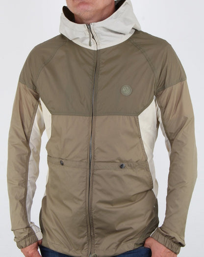 Pretty Green – Kontrastjacke mit durchgehendem Reißverschluss und Kapuze, Khaki