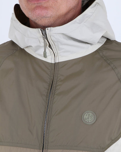 Pretty Green – Kontrastjacke mit durchgehendem Reißverschluss und Kapuze, Khaki