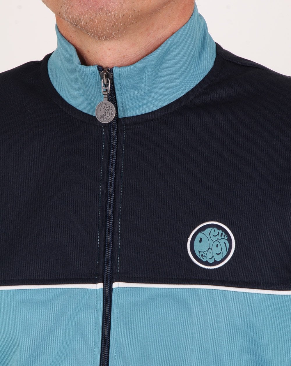 Pretty Green Contrast Panel Track Top Navy