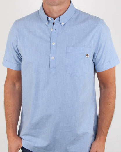 Pretty Green Kurzarmhemd zum Überziehen Blau