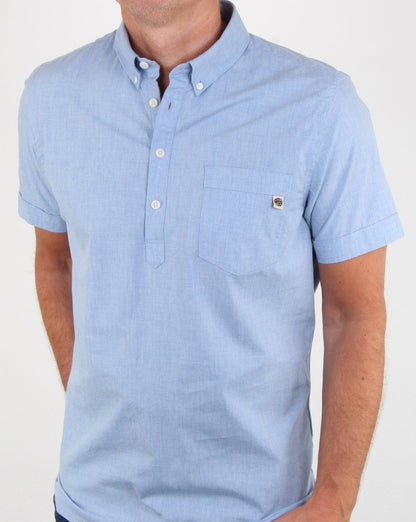 Pretty Green Kurzarmhemd zum Überziehen Blau