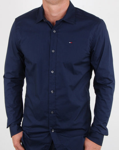 Tommy Jeans Stretch-Hemd in Marineblau