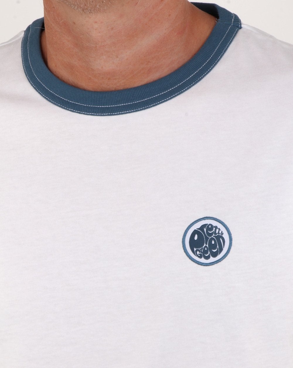 Pretty Green Ringer Badge T-Shirt Weiß
