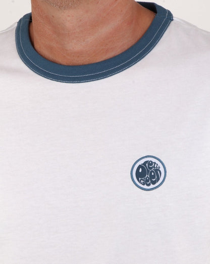 Pretty Green Ringer Badge T-Shirt Weiß