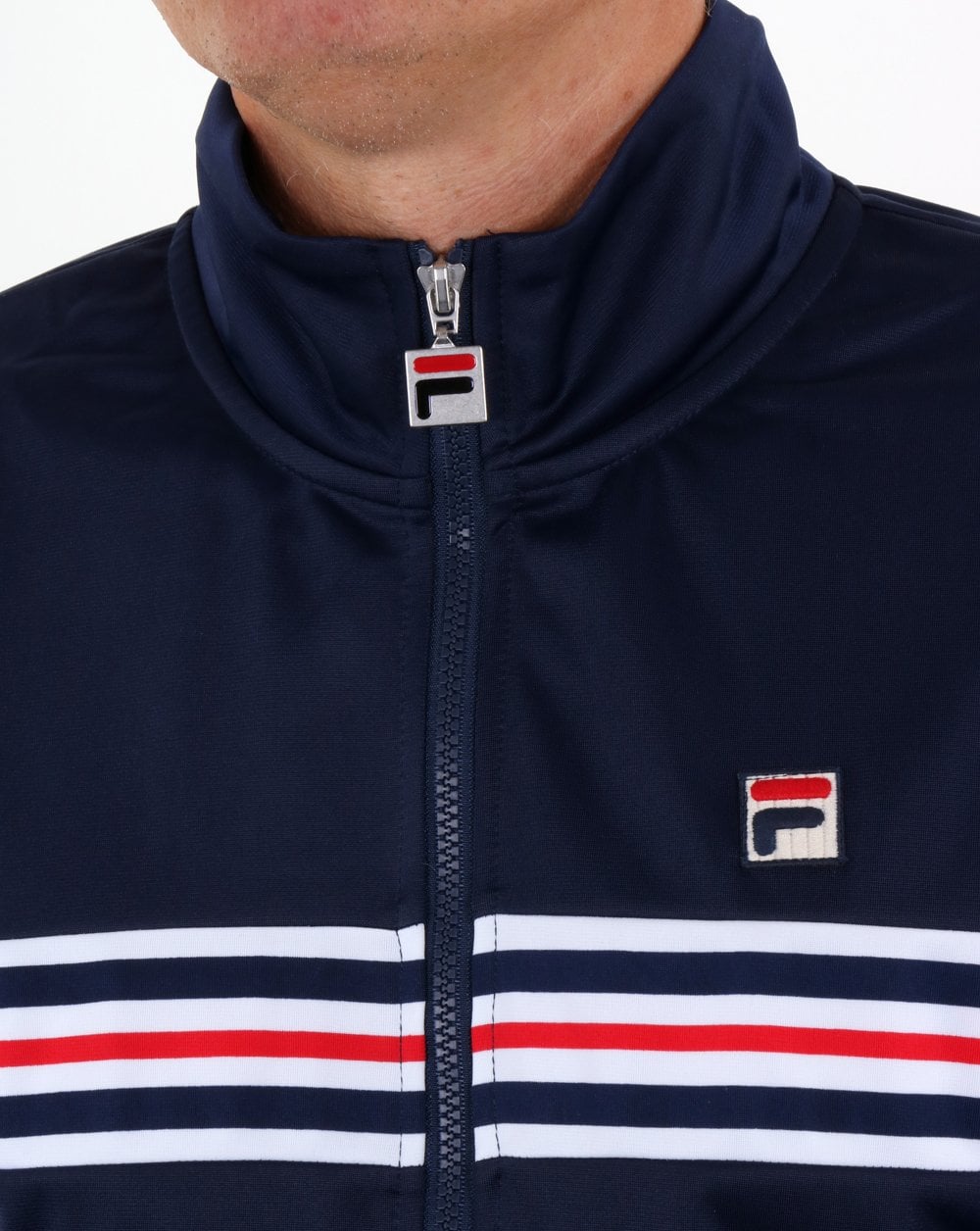 Fila – Trainingsjacke mit Vintage-Streifen auf der Brust, Marineblau