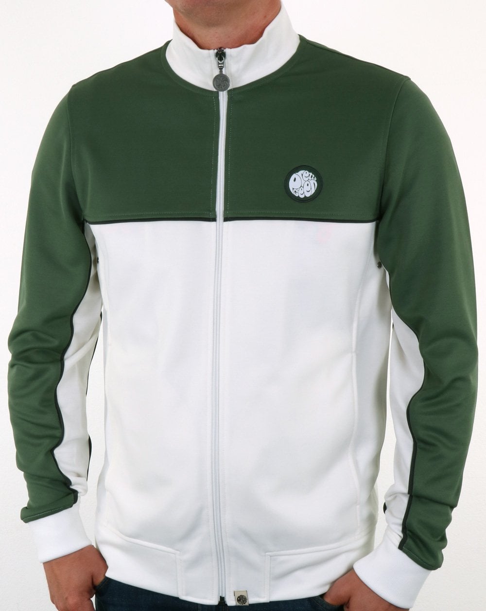 Pretty Green Contrast Panel Track Top Green