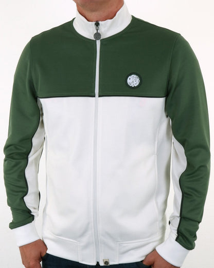 Pretty Green Trainingsjacke mit Kontrasteinsatz Grün