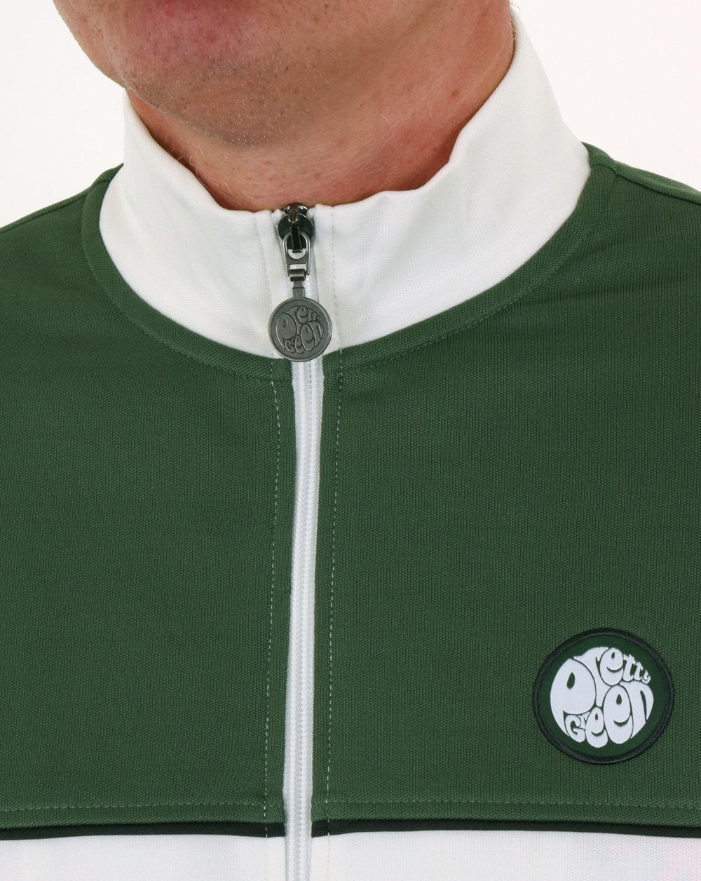 Pretty Green Trainingsjacke mit Kontrasteinsatz Grün