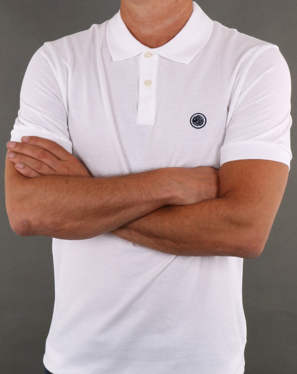 Pretty Green Hartford Poloshirt Weiß/Marineblau