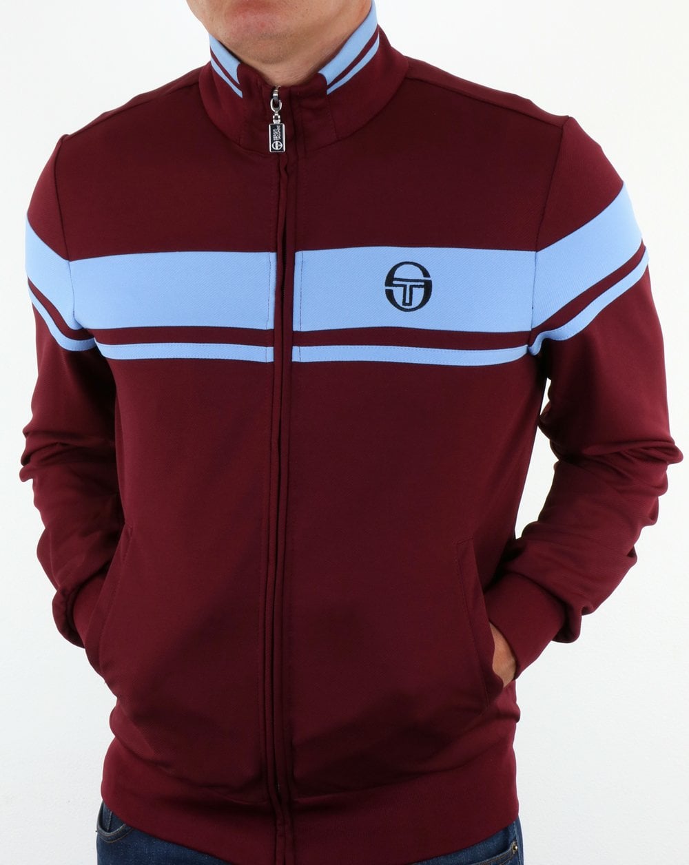 Sergio Tacchini Masters Track Top Weinrot/Himmelblau
