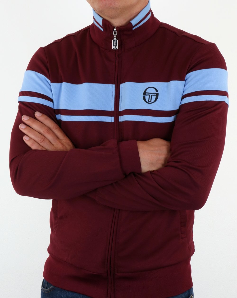 Sergio Tacchini Masters Track Top Weinrot/Himmelblau