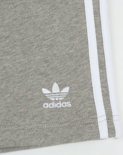Adidas Originals – Shorts mit 3 Streifen und Reißverschlusstasche, Grau meliert