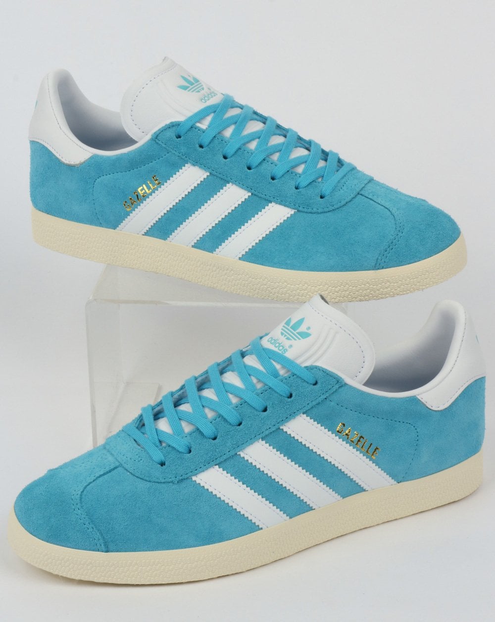 Adidas Gazelle Trainers Bright Cyan/White