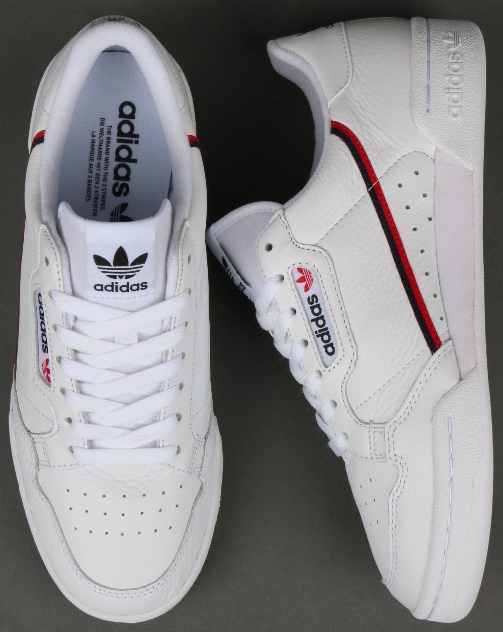 Adidas Continental 80 Sneakers Weiß/Rot/Marineblau