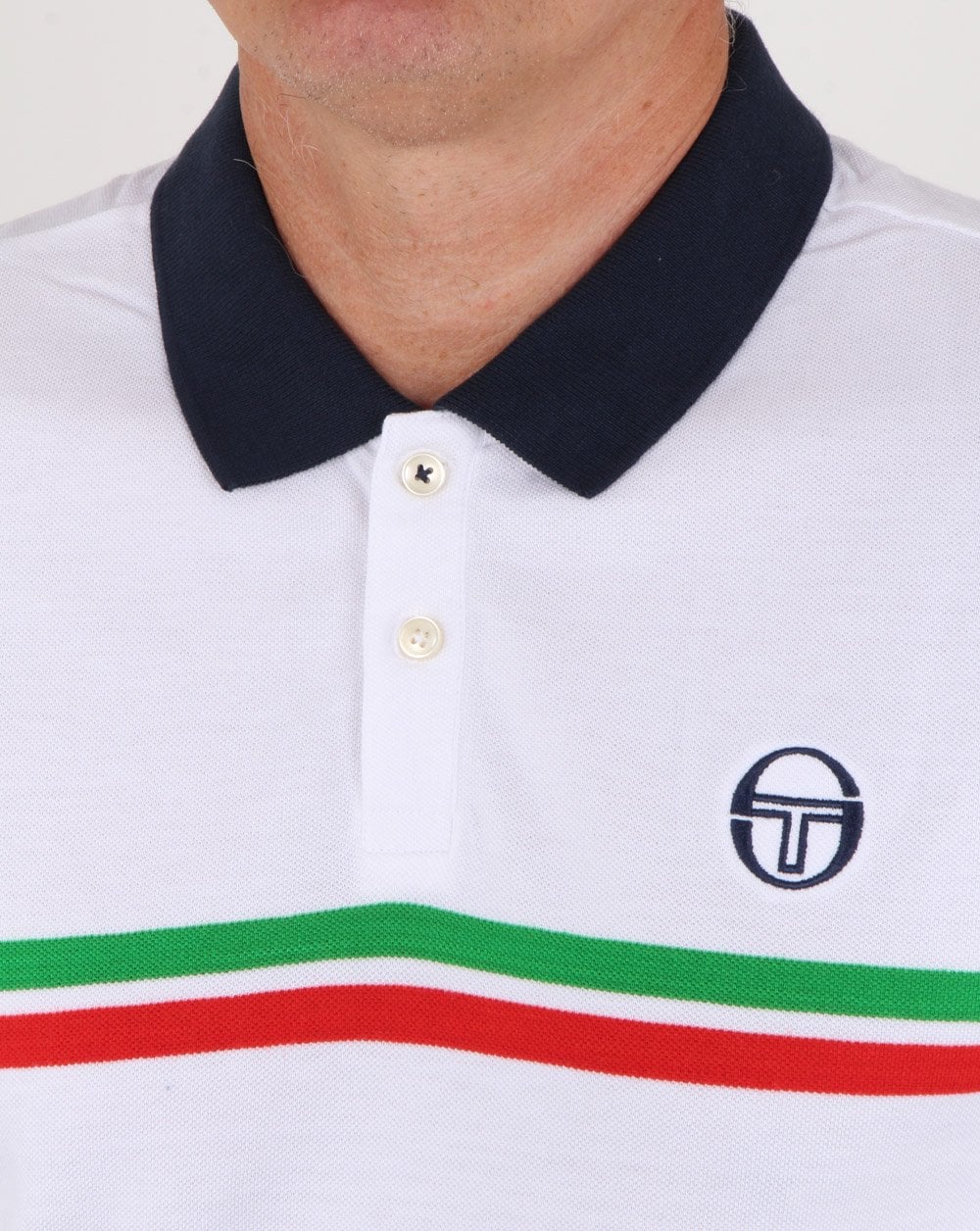 Sergio Tacchini Supermac Polo Shirt White/green/red