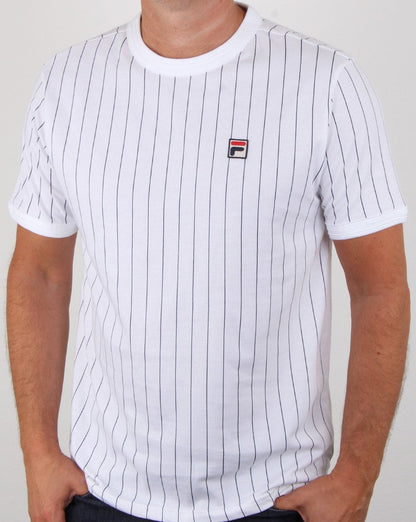Fila Vintage Nadelstreifen-T-Shirt Weiß