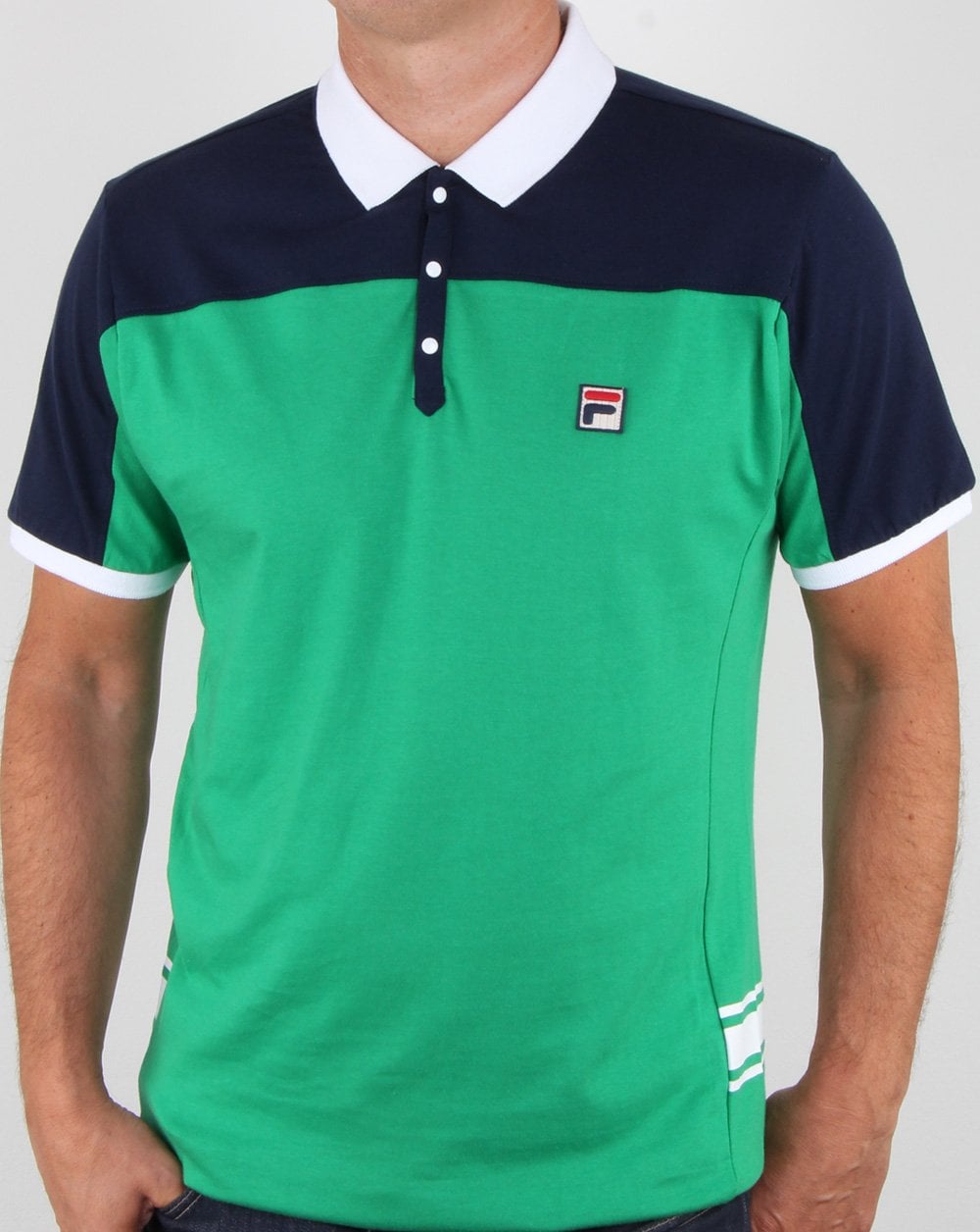 Fila Vintage Vilas Poloshirt Grün/Marineblau