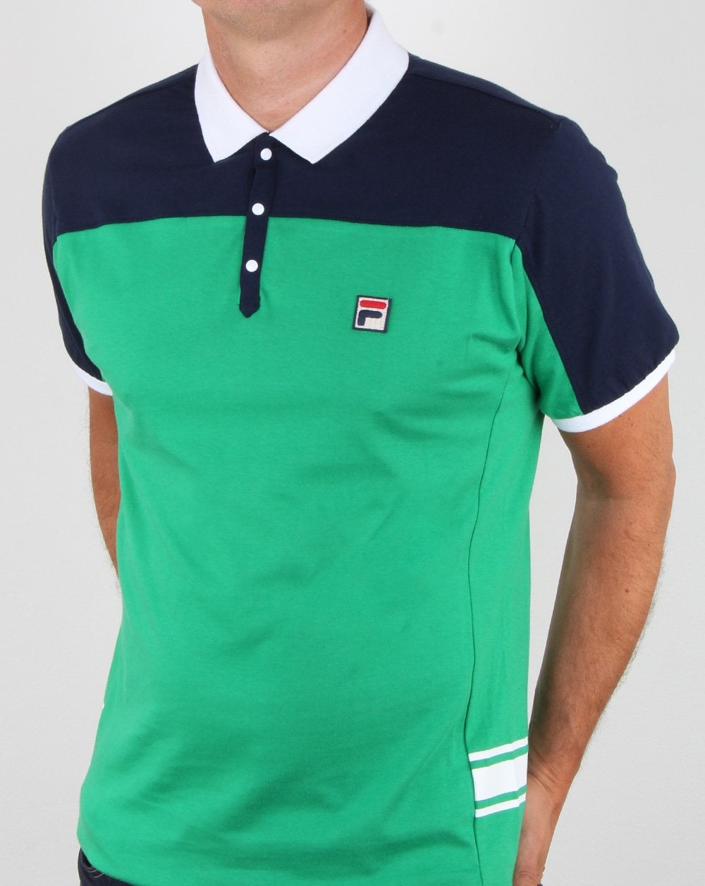 Fila Vintage Vilas Polo Shirt Green Navy