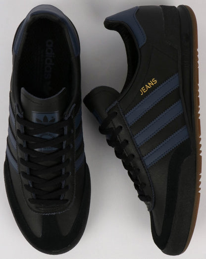 Adidas Jeans Leder-Sneakers Schwarzes Leder
