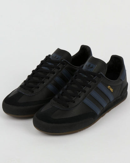 Adidas Jeans Leder-Sneakers Schwarzes Leder