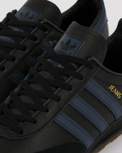 Adidas Jeans Leder-Sneakers Schwarzes Leder